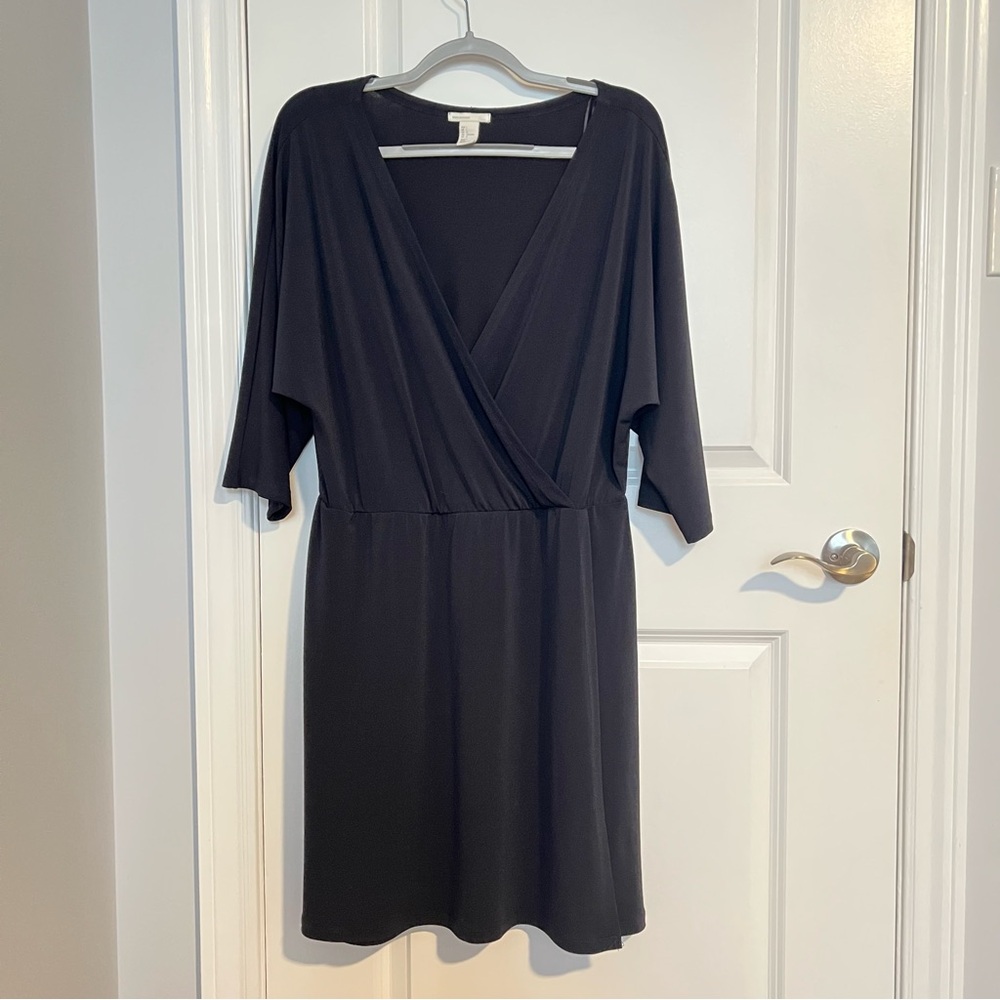 H&M Black Wrap-Style Knee-Length Dress